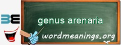 WordMeaning blackboard for genus arenaria